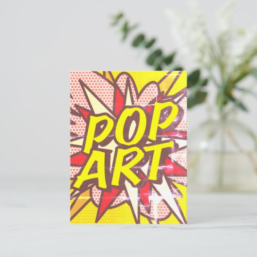POP ART Fun Retro Comic Book Pop Art Briefkaart (Staand voorkant)
