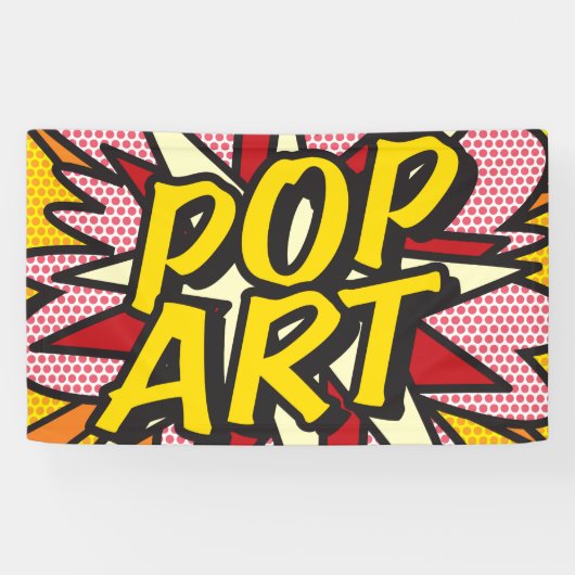 POP ART Fun Retro Comic Book Pop Art Spandoek (Horizontaal)