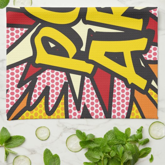 POP ART Fun Retro Comic Book Theedoek (Gevouwen)