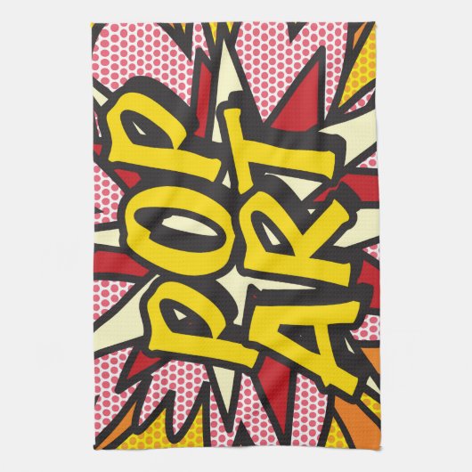 POP ART Fun Retro Comic Book Theedoek (Verticaal)