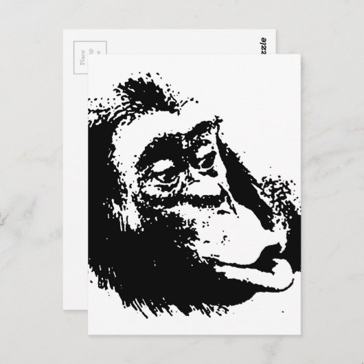 Pop Art Funny Chimpansee Briefkaart (Voorkant / Achterkant)