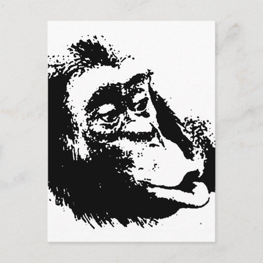 Pop Art Funny Chimpansee Briefkaart (Voorkant)