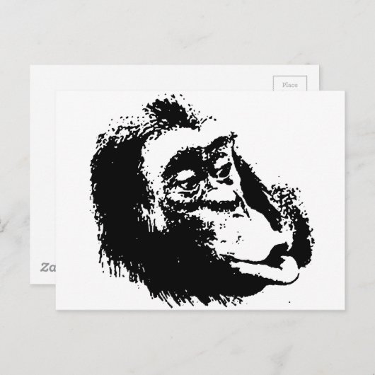 Pop Art Funny Chimpansee Briefkaart (Voorkant / Achterkant)