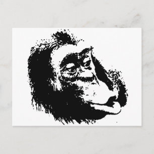 Pop Art Funny Chimpansee Briefkaart