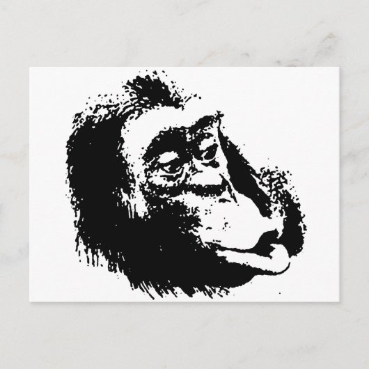 Pop Art Funny Chimpansee Briefkaart (Voorkant)
