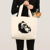 Pop Art Funny Chimpansee Grote Tote Bag (Voorkant (product))