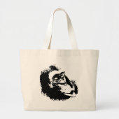 Pop Art Funny Chimpansee Grote Tote Bag (Voorkant)