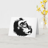 Pop Art Funny Chimpansee Kaart (Gele Bloem)