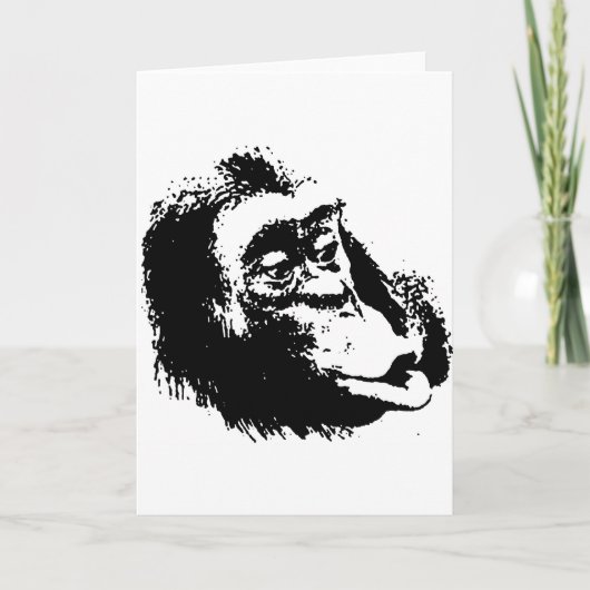 Pop Art Funny Chimpansee Kaart (Voorkant)