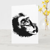 Pop Art Funny Chimpansee Kaart (Gele Bloem)