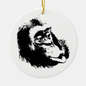 Pop Art Funny Chimpansee Keramisch Ornament (Voorkant)