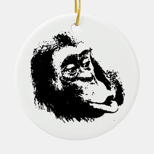 Pop Art Funny Chimpansee Keramisch Ornament (Voorkant)