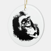 Pop Art Funny Chimpansee Keramisch Ornament (Links)