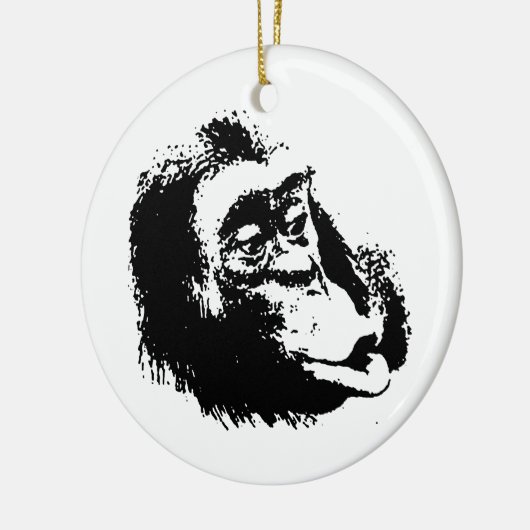 Pop Art Funny Chimpansee Keramisch Ornament (Links)