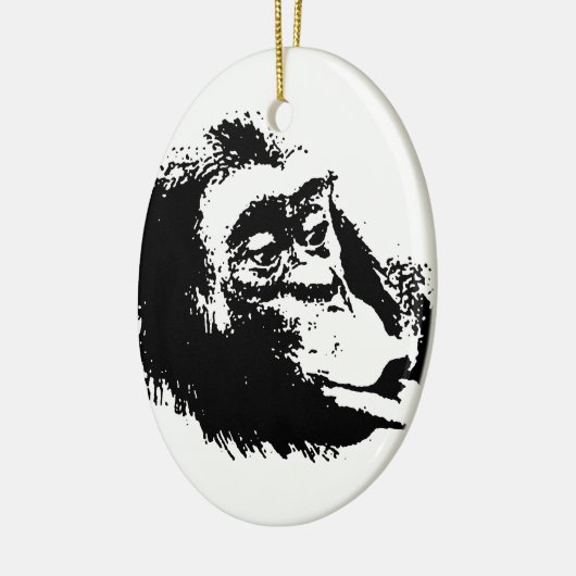 Pop Art Funny Chimpansee Keramisch Ornament (Links)