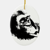 Pop Art Funny Chimpansee Keramisch Ornament (Voorkant)