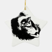 Pop Art Funny Chimpansee Keramisch Ornament (Voorkant)