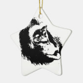 Pop Art Funny Chimpansee Keramisch Ornament (Links)
