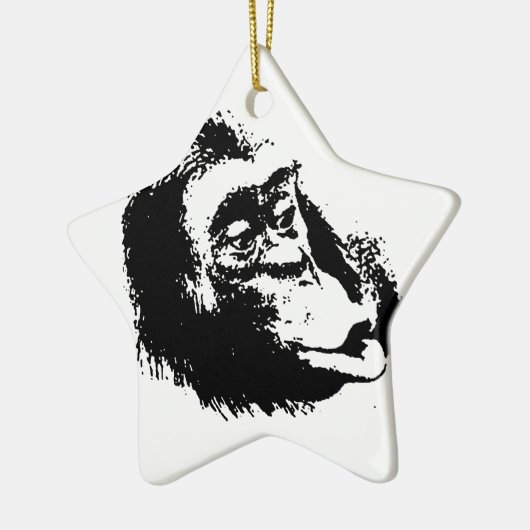 Pop Art Funny Chimpansee Keramisch Ornament (Links)