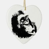 Pop Art Funny Chimpansee Keramisch Ornament (Rechts)