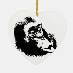 Pop Art Funny Chimpansee Keramisch Ornament