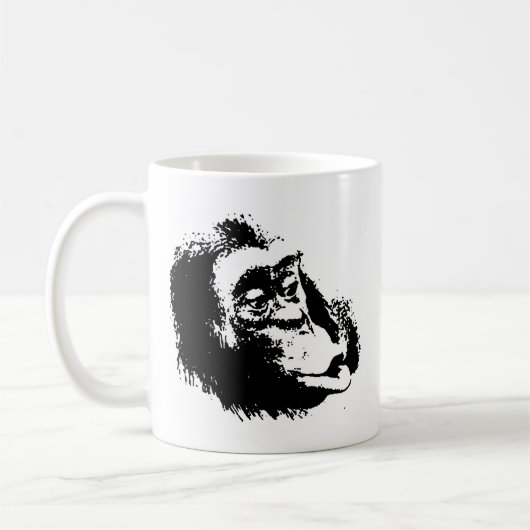 Pop Art Funny Chimpansee Koffiemok (Links)