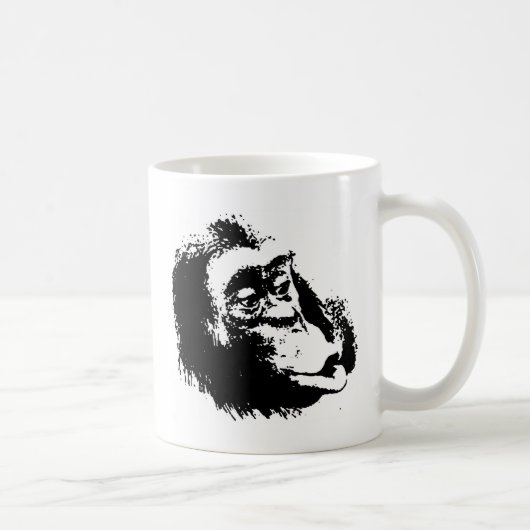 Pop Art Funny Chimpansee Koffiemok (Rechts)