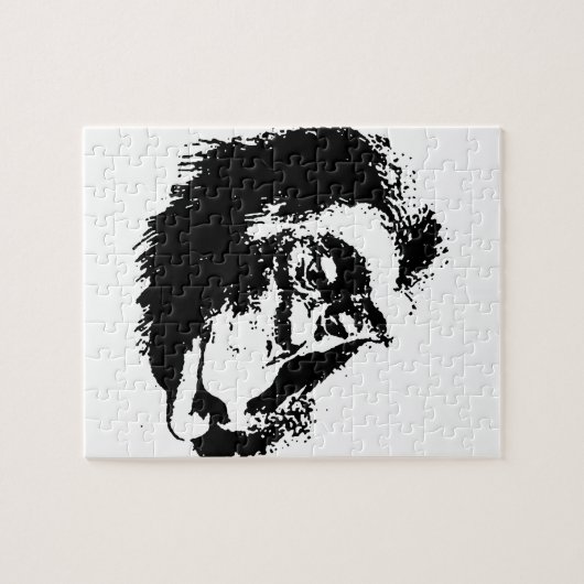 Pop Art Funny Chimpansee Legpuzzel (Horizontaal)