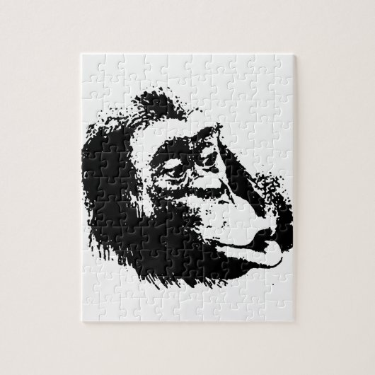 Pop Art Funny Chimpansee Legpuzzel (Verticaal)