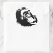 Pop Art Funny Chimpansee Ovale Sticker (Tas)