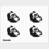 Pop Art Funny Chimpansee Rechthoekige Sticker (Vel)