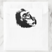 Pop Art Funny Chimpansee Rechthoekige Sticker (Tas)
