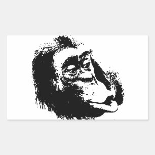 Pop Art Funny Chimpansee Rechthoekige Sticker
