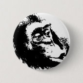 Pop Art Funny Chimpansee Ronde Button 5,7 Cm (Voorkant)