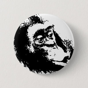 Pop Art Funny Chimpansee Ronde Button 5,7 Cm