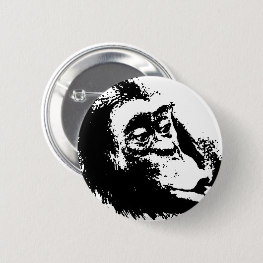 Pop Art Funny Chimpansee Ronde Button 5,7 Cm (Voorkant /achterkant)