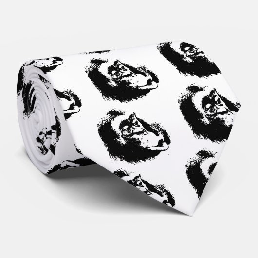 Pop Art Funny Chimpansee Stropdas (Opgerold)