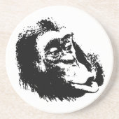 Pop Art Funny Chimpansee Zandsteen Onderzetter (Voorkant)