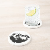 Pop Art Funny Chimpansee Zandsteen Onderzetter (Zijkant)