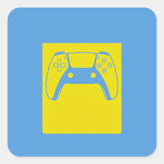 Pop Art Gaming Controller Sticker - Blauw & Geel