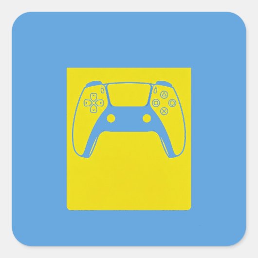 Pop Art Gaming Controller Sticker - Blauw & Geel  (Voorkant)