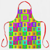 POP Art Gebakken Bonen Kan Neon Schort (Voorkant)