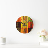 Pop Art Geckos op bamboe Wall Art Design Ronde Klok (Huis)