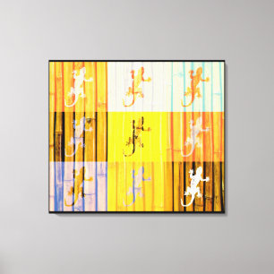 Pop Art Geckos - Wrapped Canvas Afdruk