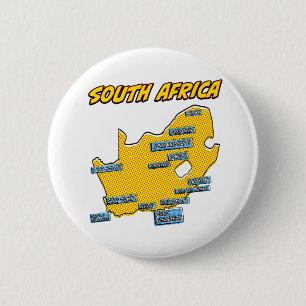 Pop Art Geïllustreerd Zuid-Afrika  Ronde Button 5,7 Cm