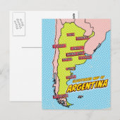Pop Art Geïllustreerde Argentinië  Briefkaart (Voorkant / Achterkant)