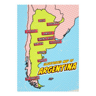 Pop Art geïllustreerde Argentinië  Foto Afdruk