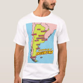 Pop Art Geïllustreerde Argentinië T-shirt (Voorkant)