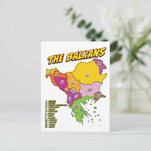 Pop Art geïllustreerde Balkan kaart