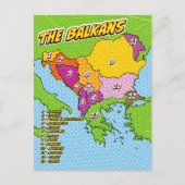 Pop Art geïllustreerde Balkan kaart (Voorkant)
